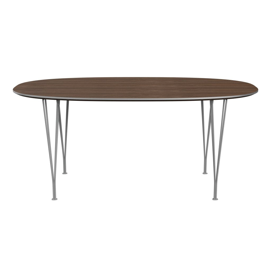 [product_category]-Fritz Hansen Superellipse Dining Table Grey Powder Coated/Walnut Veneer, 170x100 Cm-Fritz Hansen-B616-WAL001-SPAL-GRBA-FRI-1