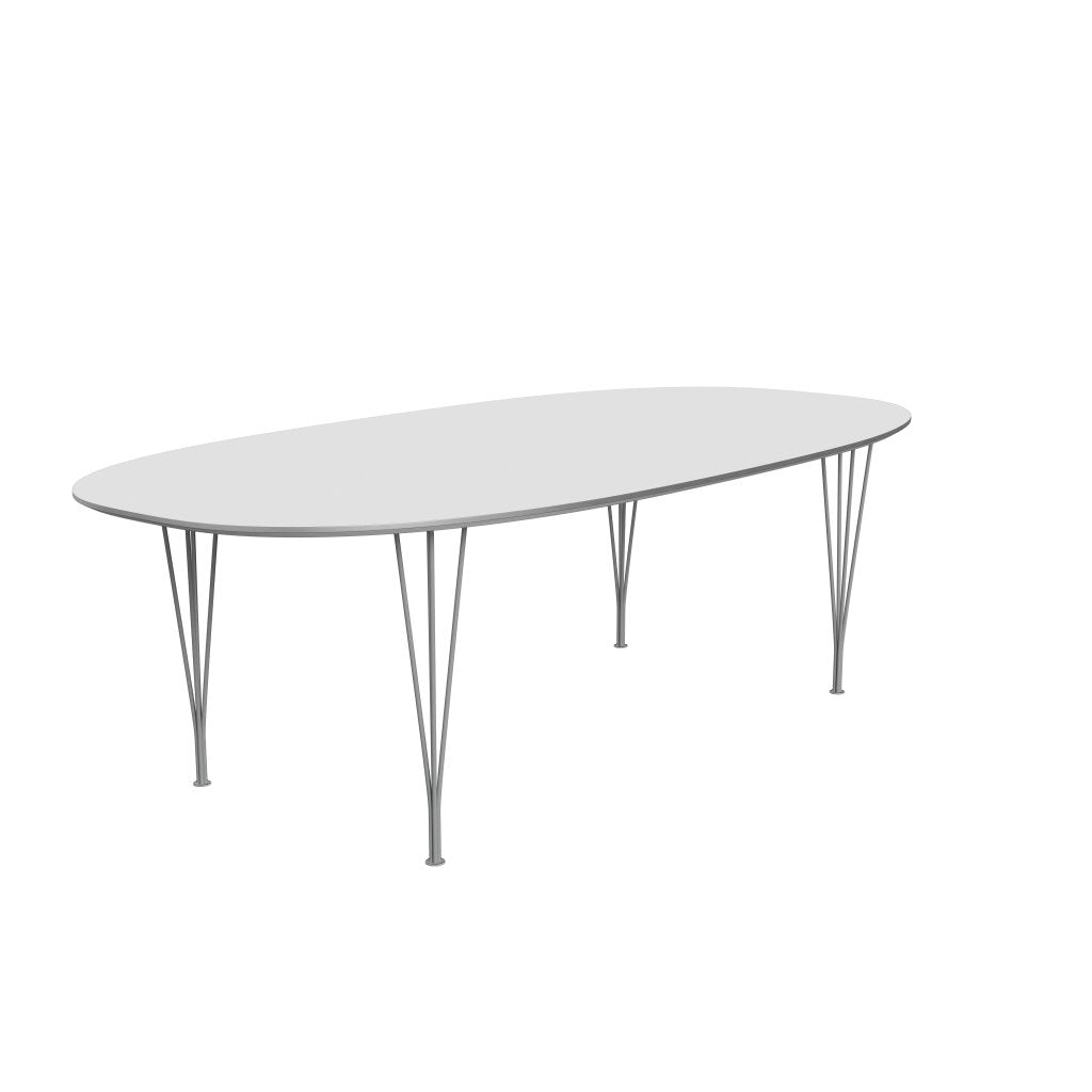 [product_category]-Fritz Hansen Superellipse Dining Table Grey Powder Coated/White Fenix Laminates, 240x120 Cm-Fritz Hansen-B614-FXWHL-SPAL-GRBA-FRI-2