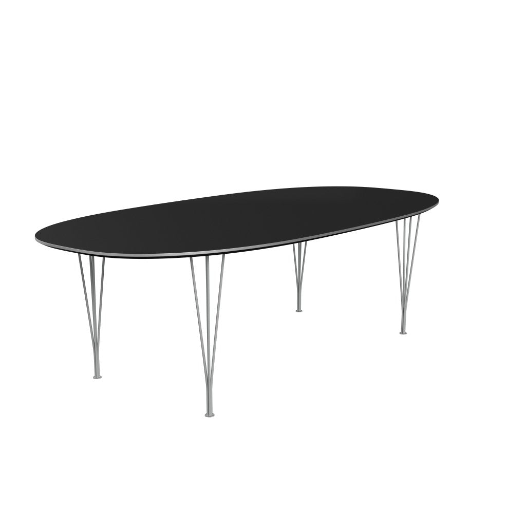 Fritz Hansen Superellipse Dining Table Nine Grey/Black Fenix Laminate, 240x120 Cm