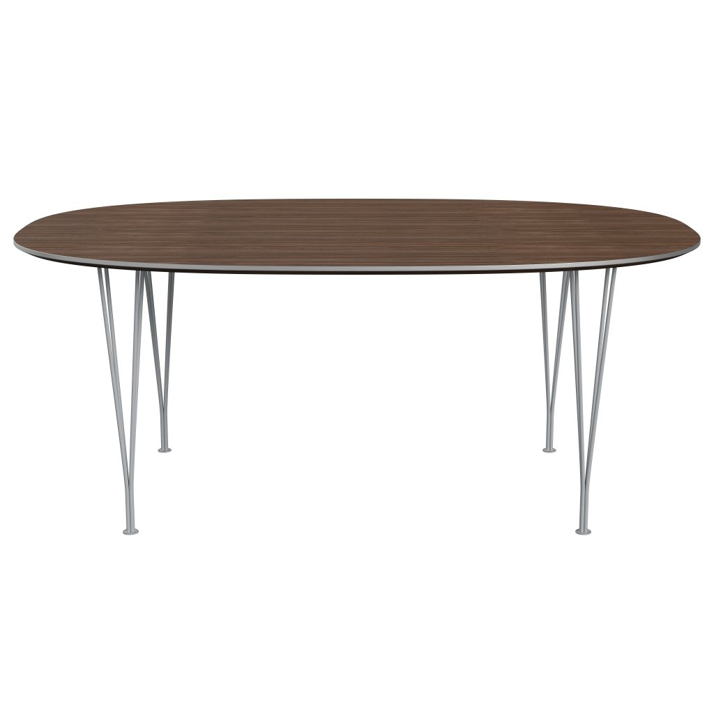 [product_category]-Fritz Hansen Superellipse Dining Table Silver Grey/Walnut Veneer, 180x120 Cm-Fritz Hansen-B613-WAL001-SPAL-SIGREY-FRI-1