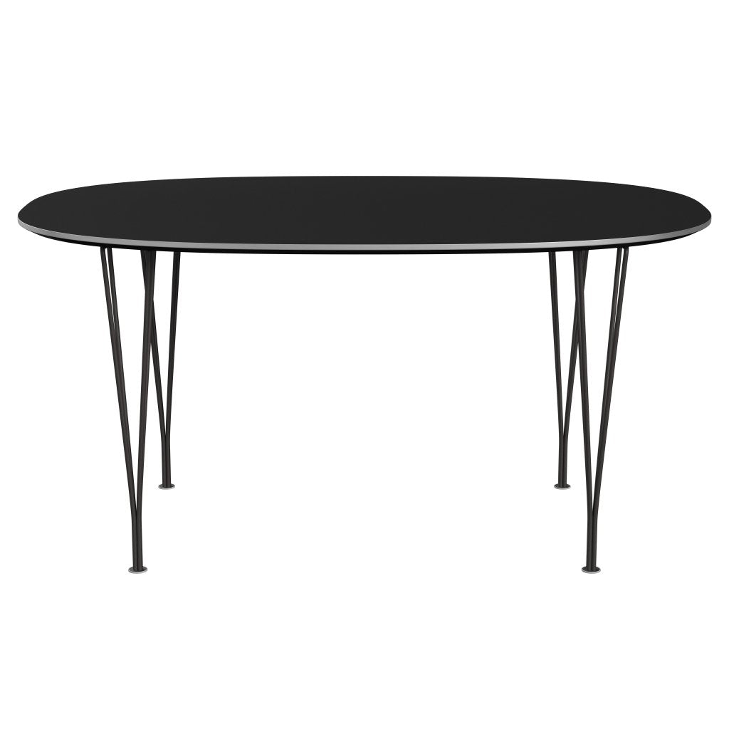 [product_category]-Fritz Hansen Superellipse Dining Table Warm Graphite/Black Fenix Laminate, 150x100 Cm-Fritz Hansen-B612-FXBLL-SPAL-WARGRA-FRI-1