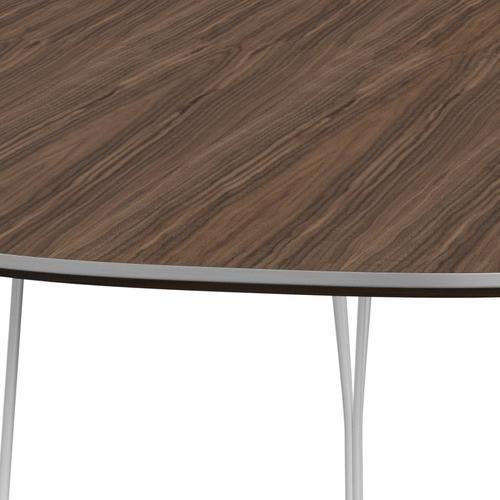 Fritz Hansen Superellipse Dining Table White/Walnut Veneer, 240x120 cm