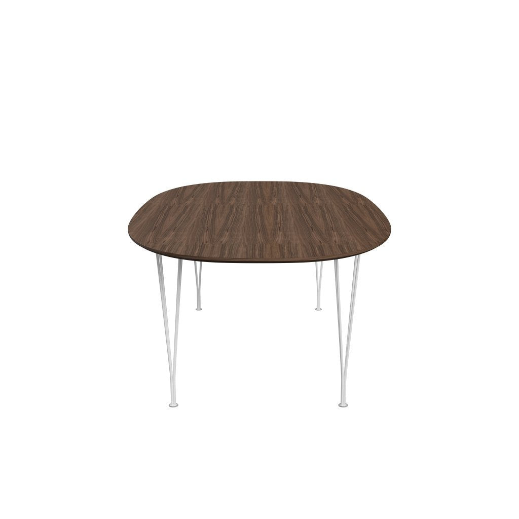 [product_category]-Fritz Hansen Superellipse Dining Table White/Walnut Veneer With Walnut Table Edge, 240x120 Cm-Fritz Hansen-B614-WAL001-WAL001-DRWH-FRI-3