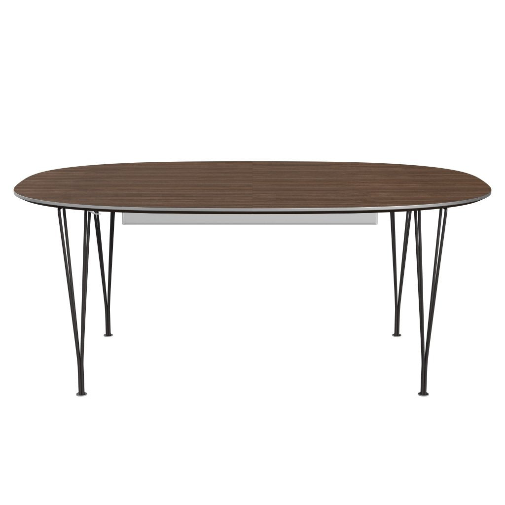 Fritz Hansen Superellipse Table extensible Grafito caliente/chapa de nuez, 300x120 cm