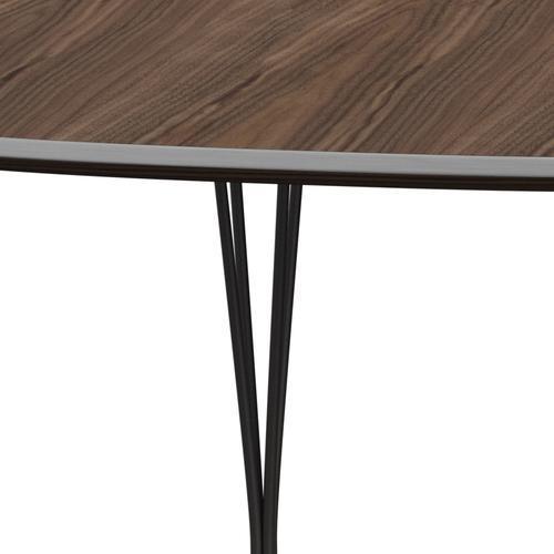 Fritz Hansen Superellipse Excorable Table Warm Graphit/Walnussfurnier, 300x120 cm