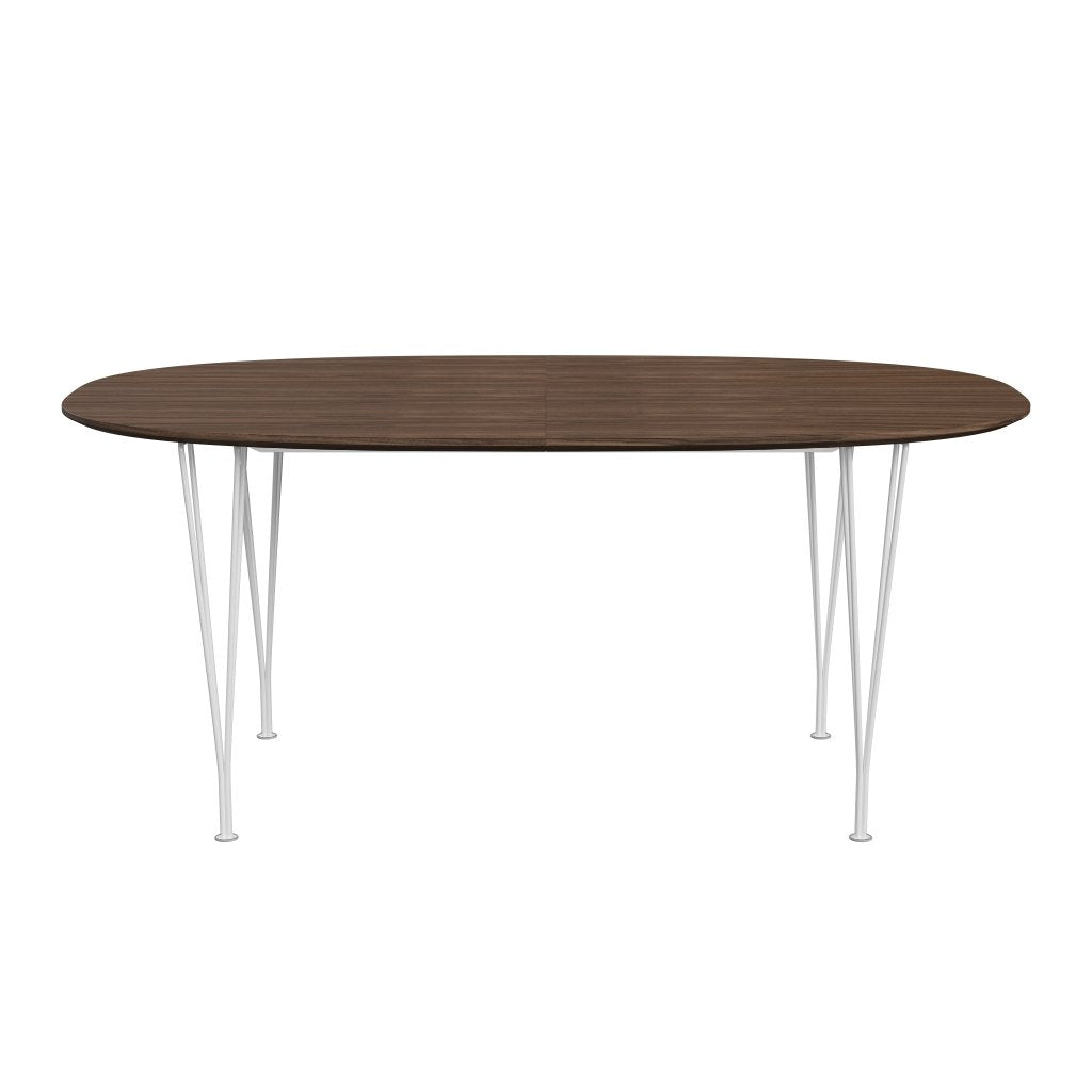 [product_category]-Fritz Hansen Superellipse Extendable Table White/Walnut Veneer With Walnut Table Edge, 270x100 Cm-Fritz Hansen-B620-WAL001-WAL001-DRWH-FRI-1