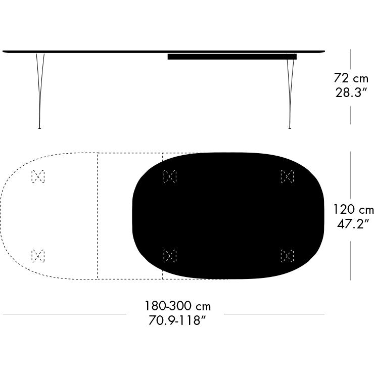 [product_category]-Fritz Hansen Superellipse Extendable Table White/Walnut Veneer With Walnut Table Edge, 300x120 Cm-Fritz Hansen-B619-WAL001-WAL001-DRWH-FRI-5