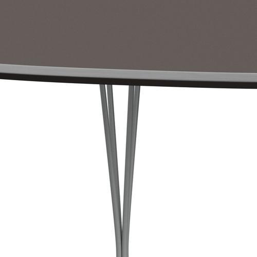 Fritz Hansen Superellipse Extendiendo la tabla nueve laminados grises/grises Fenix, 300x120 cm