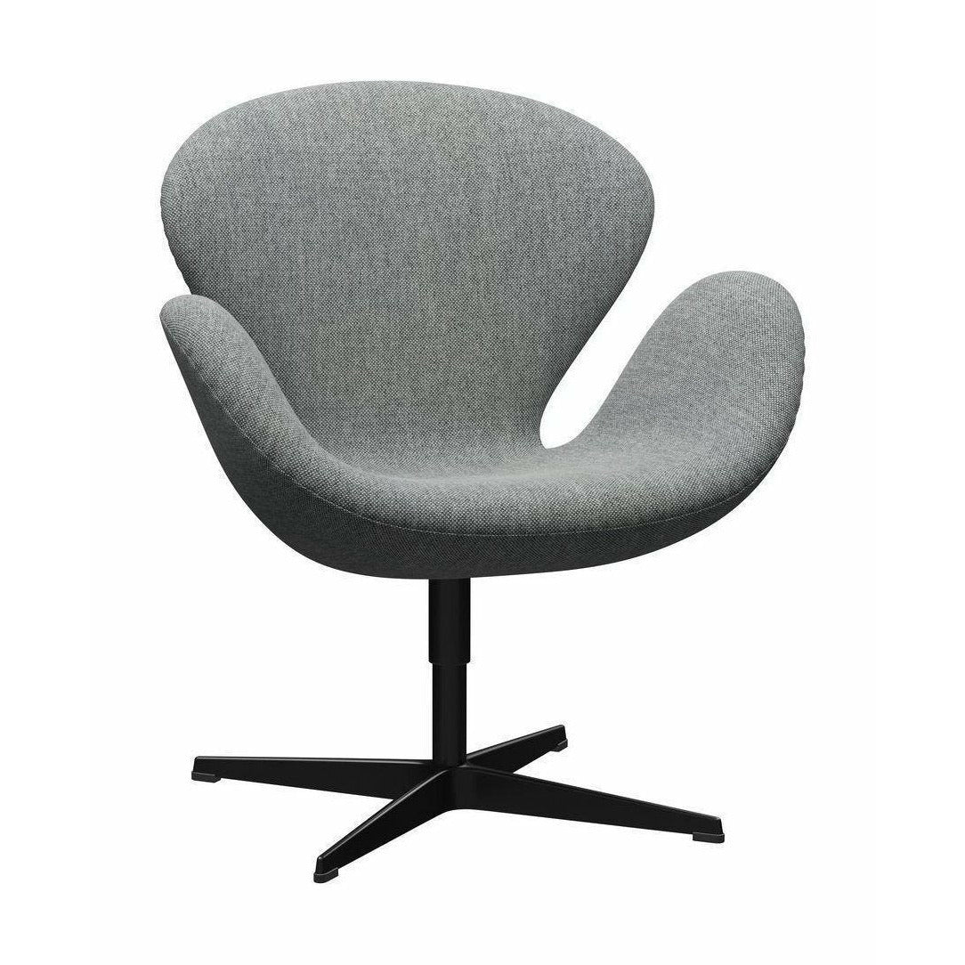 Fritz Hansen Svanen Lounge stoel stof, zwart/grijs Hallingdal 0116