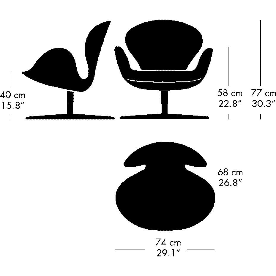 Fritz Hansen Svanen Lounge Stuhl Stoff, Silbergrau/Christianshavn 1131 Rot