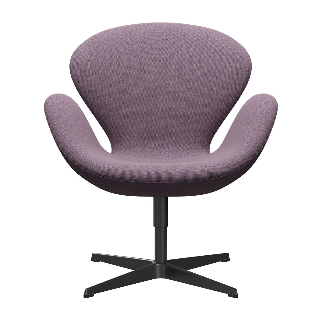 Fritz Hansen Swan Lounge stol, sort lakeret/fangst Violet/Brown