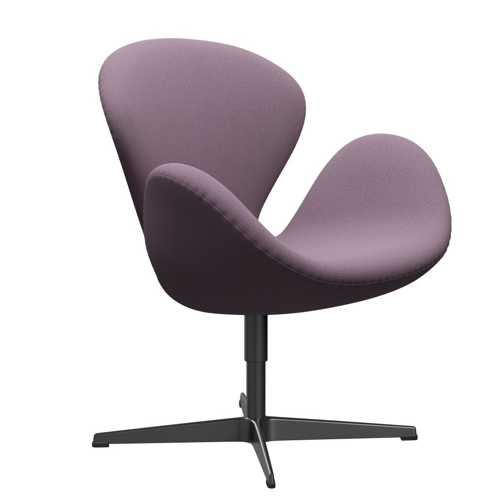 Fritz Hansen Swan Lounge stol, sort lakeret/fangst Violet/Brown