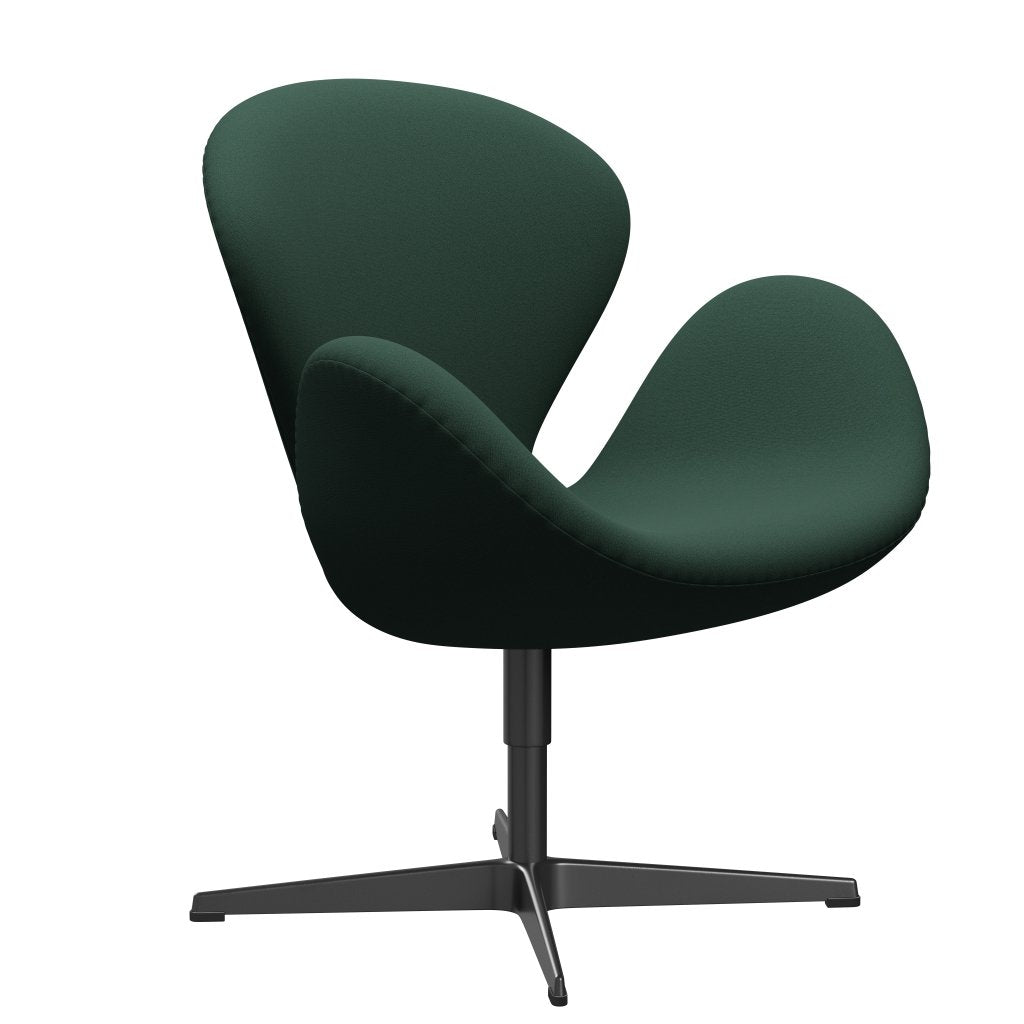 [product_category]-Fritz Hansen Swan Lounge Chair, Black Lacquered/Christianshavn Dark Green Uni-Fritz Hansen-3320-CH1160-BLLA-FRI-2