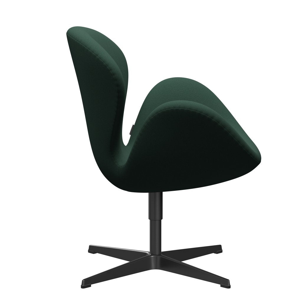 [product_category]-Fritz Hansen Swan Lounge Chair, Black Lacquered/Christianshavn Dark Green Uni-Fritz Hansen-3320-CH1160-BLLA-FRI-3