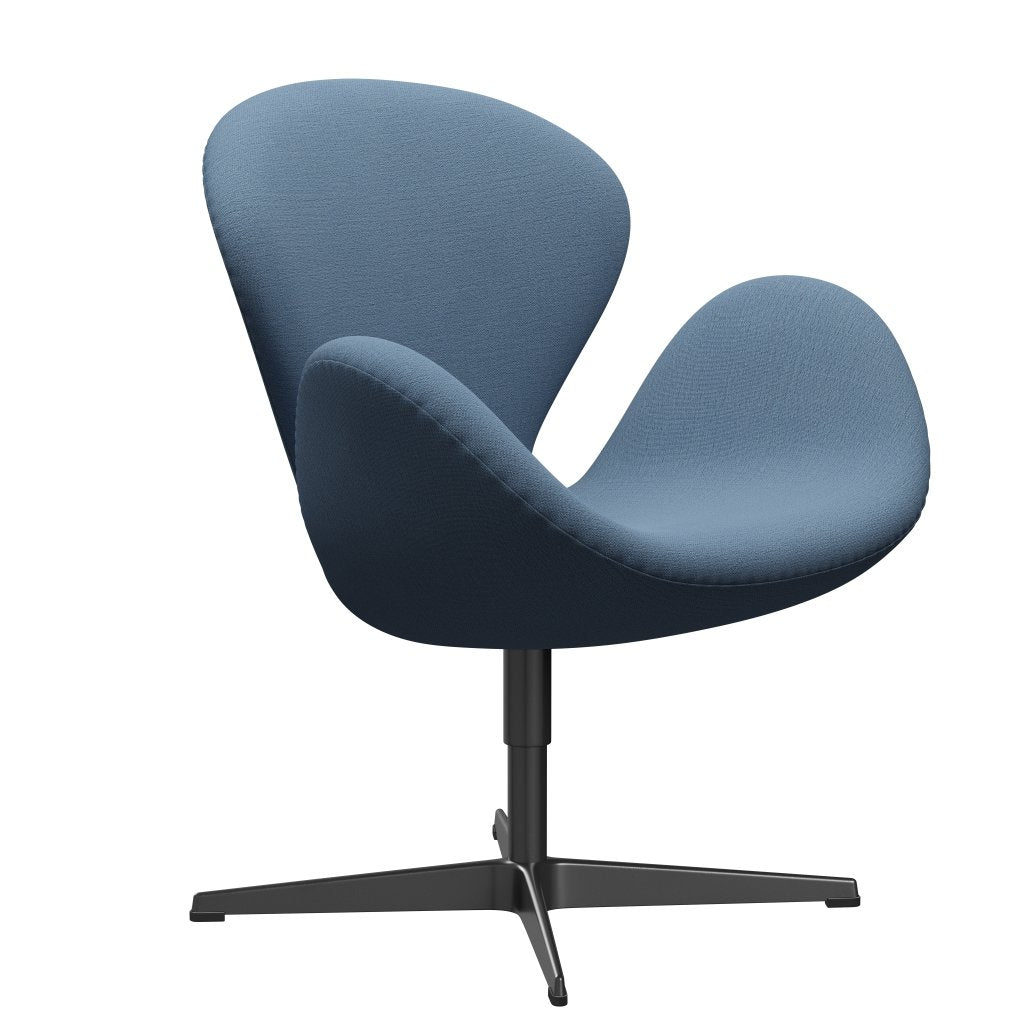 [product_category]-Fritz Hansen Swan Lounge Chair, Black Lacquered/Christianshavn Light Blue-Fritz Hansen-3320-CH1152-BLLA-FRI-2