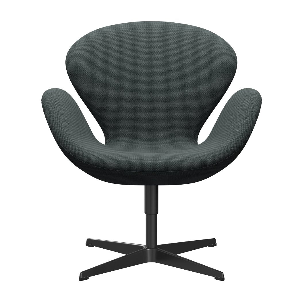 [product_category]-Fritz Hansen Swan Lounge Chair, Black Lacquered/Diablo Steel Grey-Fritz Hansen-3320-DIA102-BLLA-FRI-1