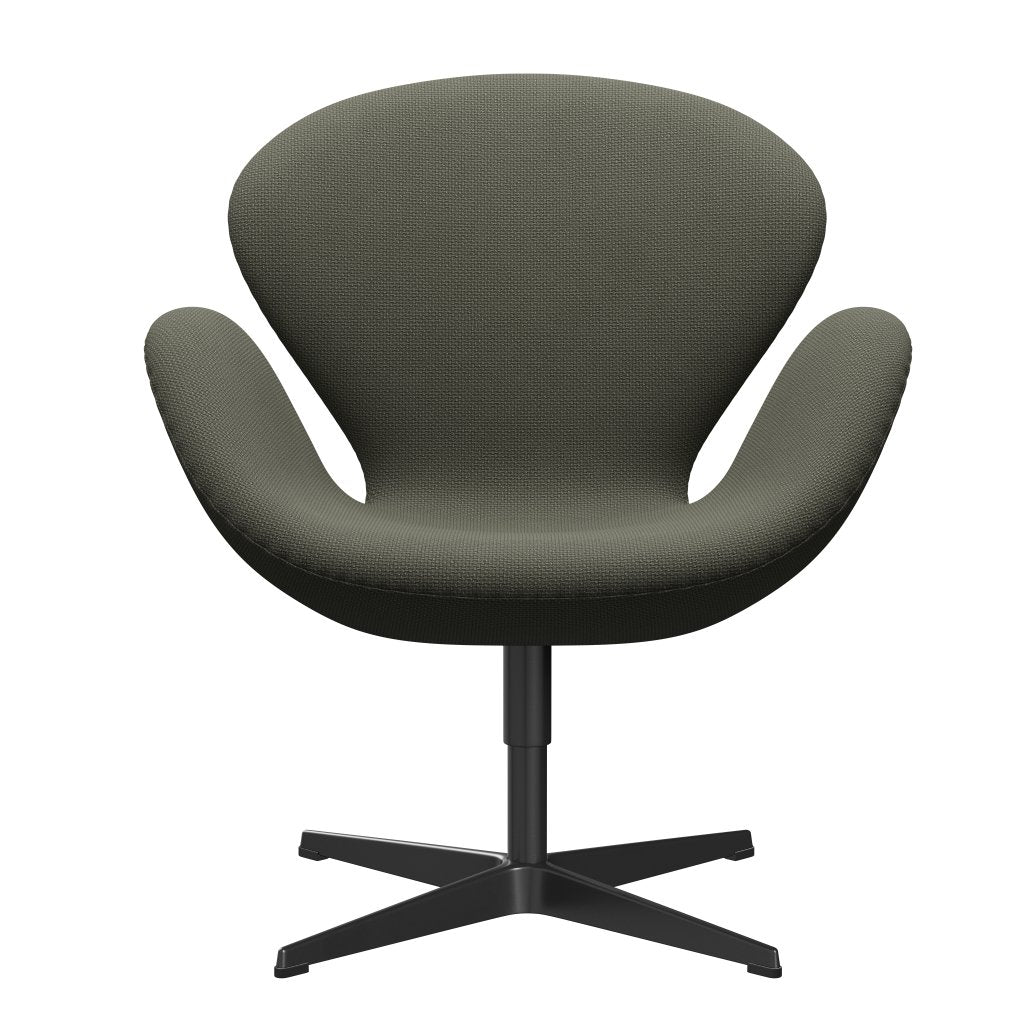 Fritz Hansen Swan Lounge Chair, Black Lacquered/Diablo Warm Grey