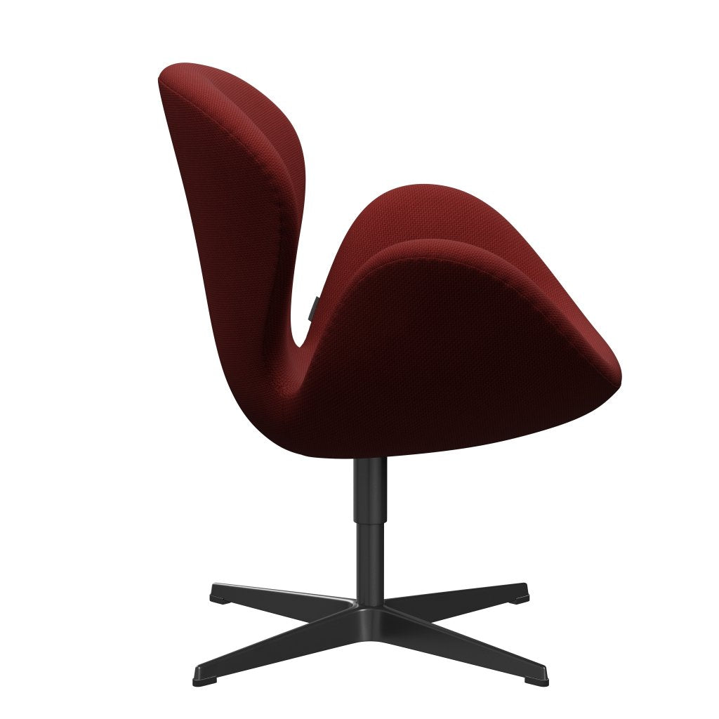 [product_category]-Fritz Hansen Swan Lounge Chair, Black Lacquered/Diablo Wine Red-Fritz Hansen-3320-DIA302-BLLA-FRI-3