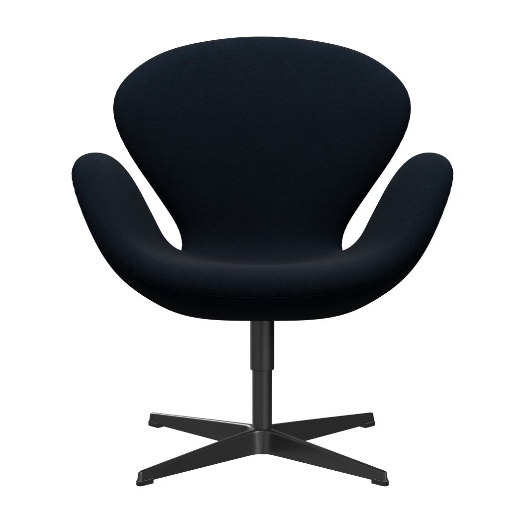 [product_category]-Fritz Hansen Swan Lounge Chair, Black Lacquered/Divina Dark Blue-Fritz Hansen-3320-DIV793-BLLA-FRI-1