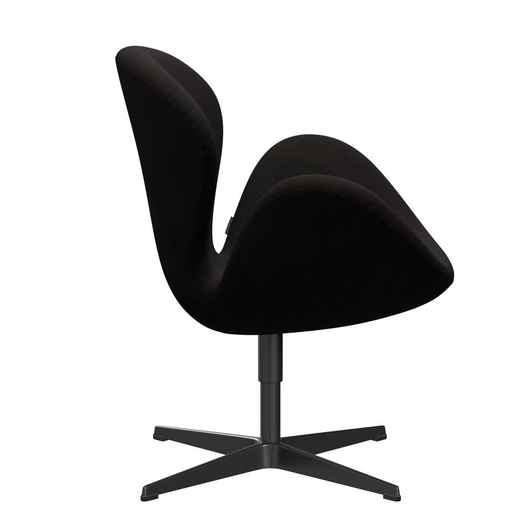 [product_category]-Fritz Hansen Swan Lounge Chair, Black Lacquered/Divina Dark Brown (384)-Fritz Hansen-3320-DIV384-BLLA-FRI-3