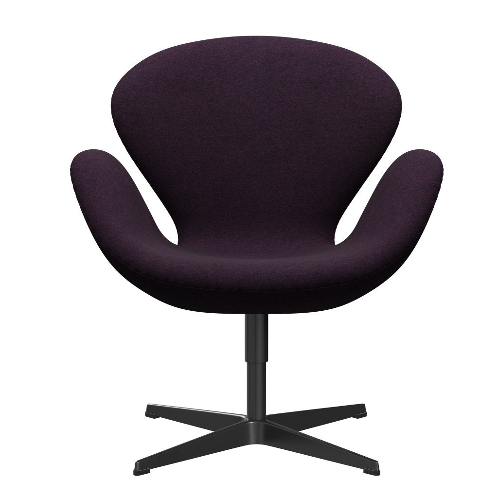 [product_category]-Fritz Hansen Swan Lounge Chair, Black Lacquered/Divina Md Aubergine-Fritz Hansen-3320-DMD683-BLLA-FRI-1