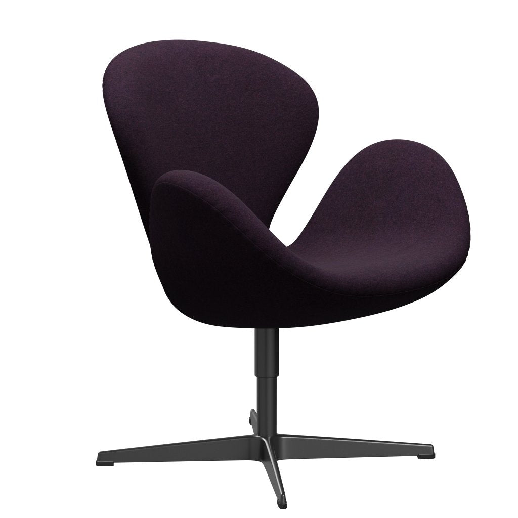 [product_category]-Fritz Hansen Swan Lounge Chair, Black Lacquered/Divina Md Aubergine-Fritz Hansen-3320-DMD683-BLLA-FRI-2