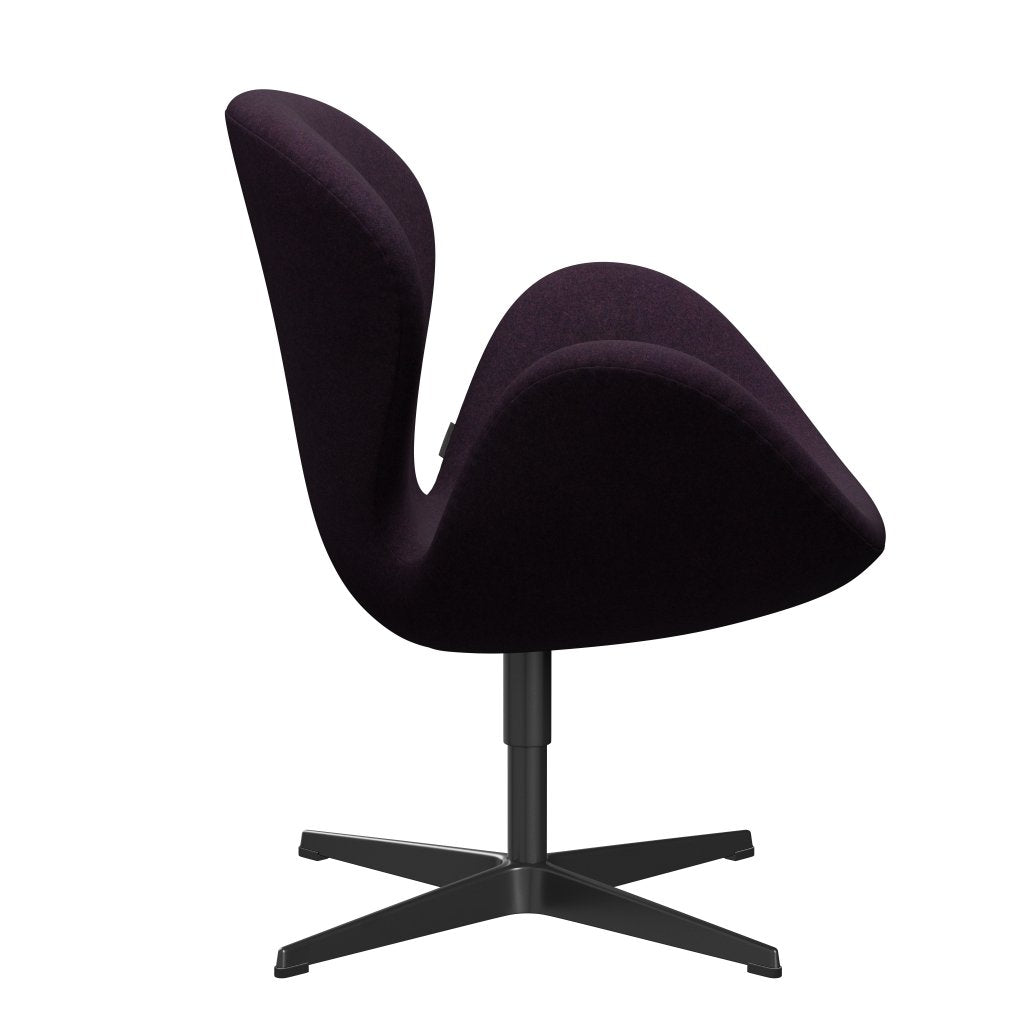 [product_category]-Fritz Hansen Swan Lounge Chair, Black Lacquered/Divina Md Aubergine-Fritz Hansen-3320-DMD683-BLLA-FRI-3