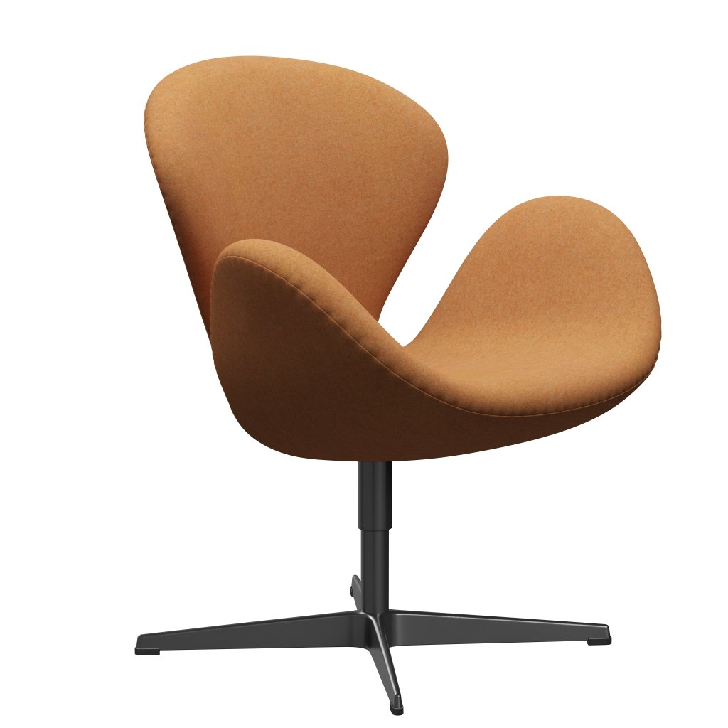 [product_category]-Fritz Hansen Swan Lounge Chair, Black Lacquered/Divina Md Carrot-Fritz Hansen-3320-DMD433-BLLA-FRI-2