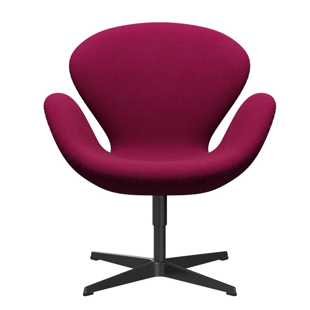 [product_category]-Fritz Hansen Swan Lounge Chair, Black Lacquered/Divina Melange Pink Lipstick-Fritz Hansen-3320-DIM620-BLLA-FRI-1