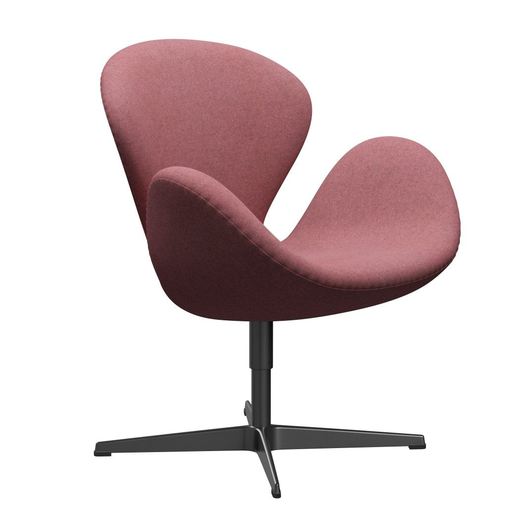 [product_category]-Fritz Hansen Swan Lounge Chair, Black Lacquered/Divina Melange Pink-Fritz Hansen-3320-DIM617-BLLA-FRI-2