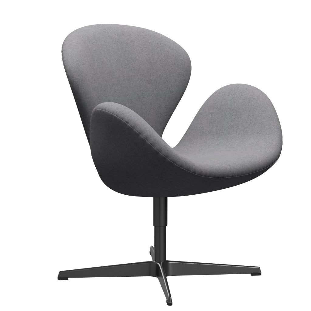 [product_category]-Fritz Hansen Swan Lounge Chair, Black Lacquered/Divina Melange Stone Grey-Fritz Hansen-3320-DIM147-BLLA-FRI-2