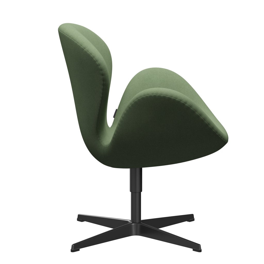 [product_category]-Fritz Hansen Swan Lounge Chair, Black Lacquered/Divina Olive Green-Fritz Hansen-3320-DIV856-BLLA-FRI-3