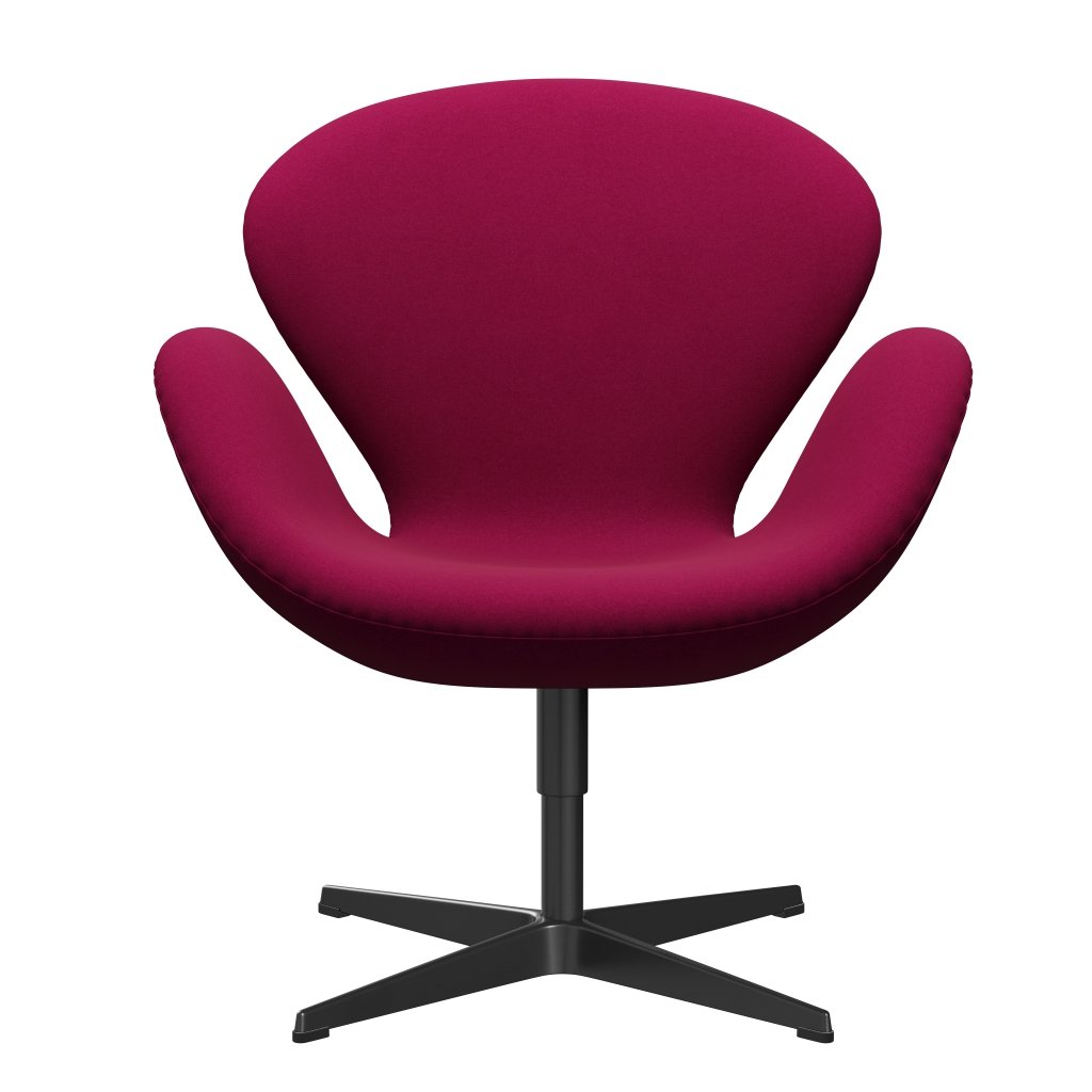 [product_category]-Fritz Hansen Swan Lounge Chair, Black Lacquered/Divina Pink Dark-Fritz Hansen-3320-DIV662-BLLA-FRI-1