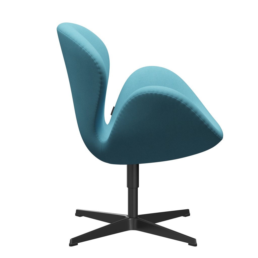 [product_category]-Fritz Hansen Swan Lounge Chair, Black Lacquered/Divina Turquoise Light-Fritz Hansen-3320-DIV836-BLLA-FRI-3