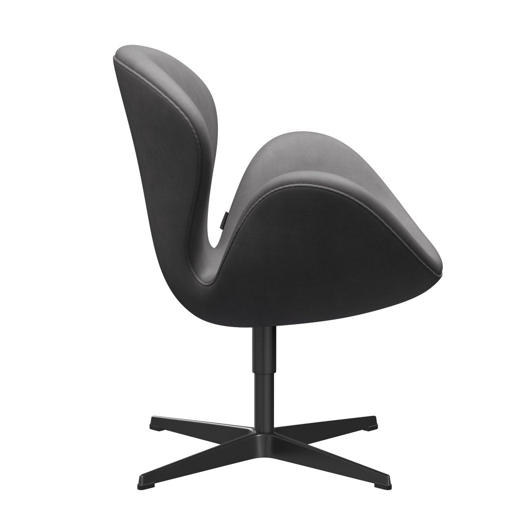 [product_category]-Fritz Hansen Swan Lounge Chair, Black Lacquered/Embrace Chocolate-Fritz Hansen-3320-SECONC-BLLA-FRI-3