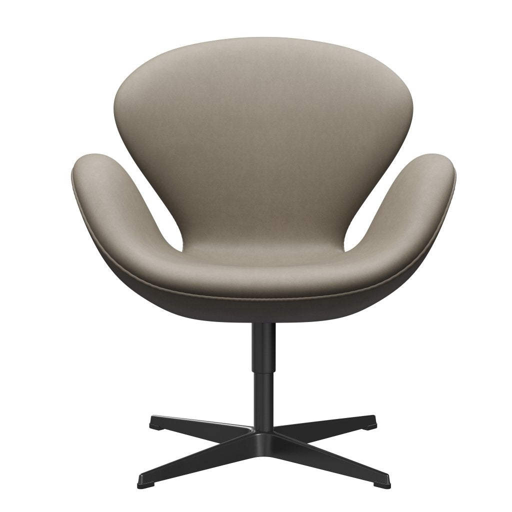 [product_category]-Fritz Hansen Swan Lounge Chair, Black Lacquered/Essential Light Grey-Fritz Hansen-3320-STLIGR-BLLA-FRI-1