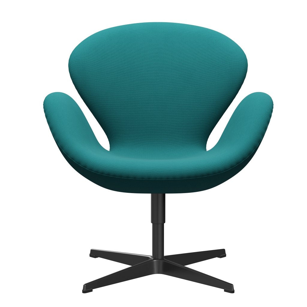 [product_category]-Fritz Hansen Swan Lounge Chair, Black Lacquered/Fame Turquoise (67016)-Fritz Hansen-3320-F67016-BLLA-FRI-1