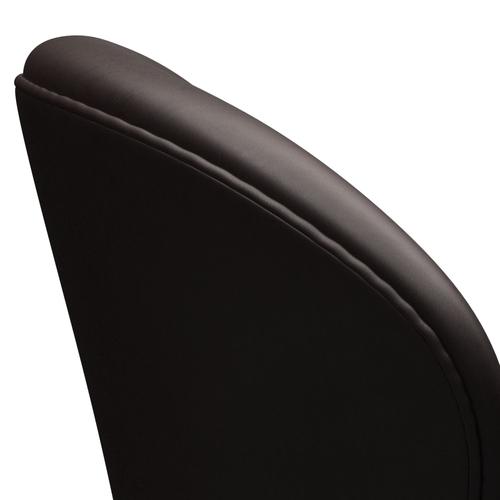 Fritz Hansen Swan Lounge Stuhl, Black Lacked/Grace Dunkelbraun