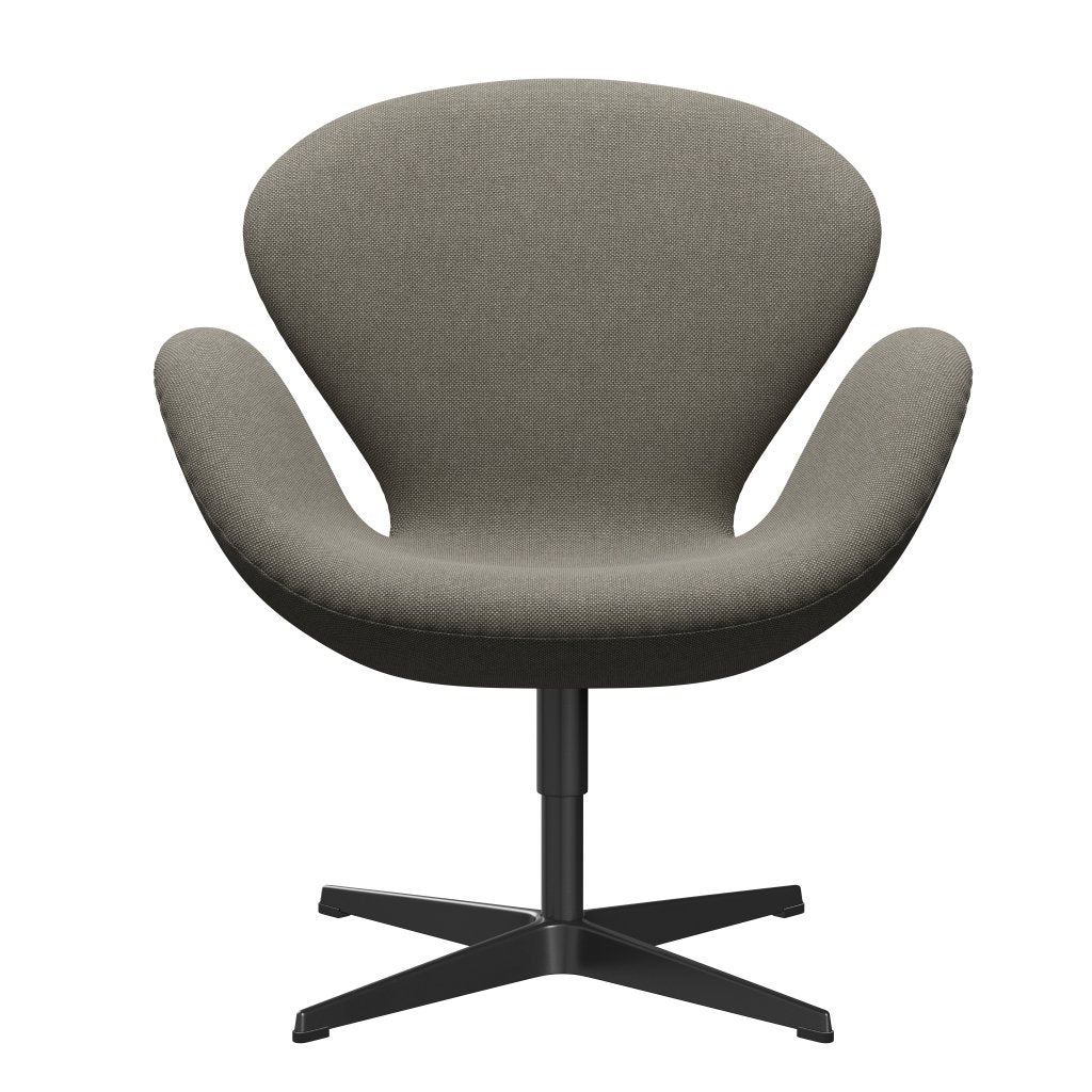 [product_category]-Fritz Hansen Swan Lounge Chair, Black Lacquered/Hallingdal Beige-Fritz Hansen-3320-HAL123-BLLA-FRI-1