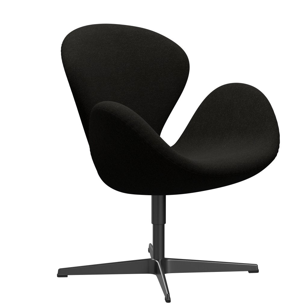 [product_category]-Fritz Hansen Swan Lounge Chair, Black Lacquered/Hallingdal Brown/Dark Grey-Fritz Hansen-3320-HAL376-BLLA-FRI-2