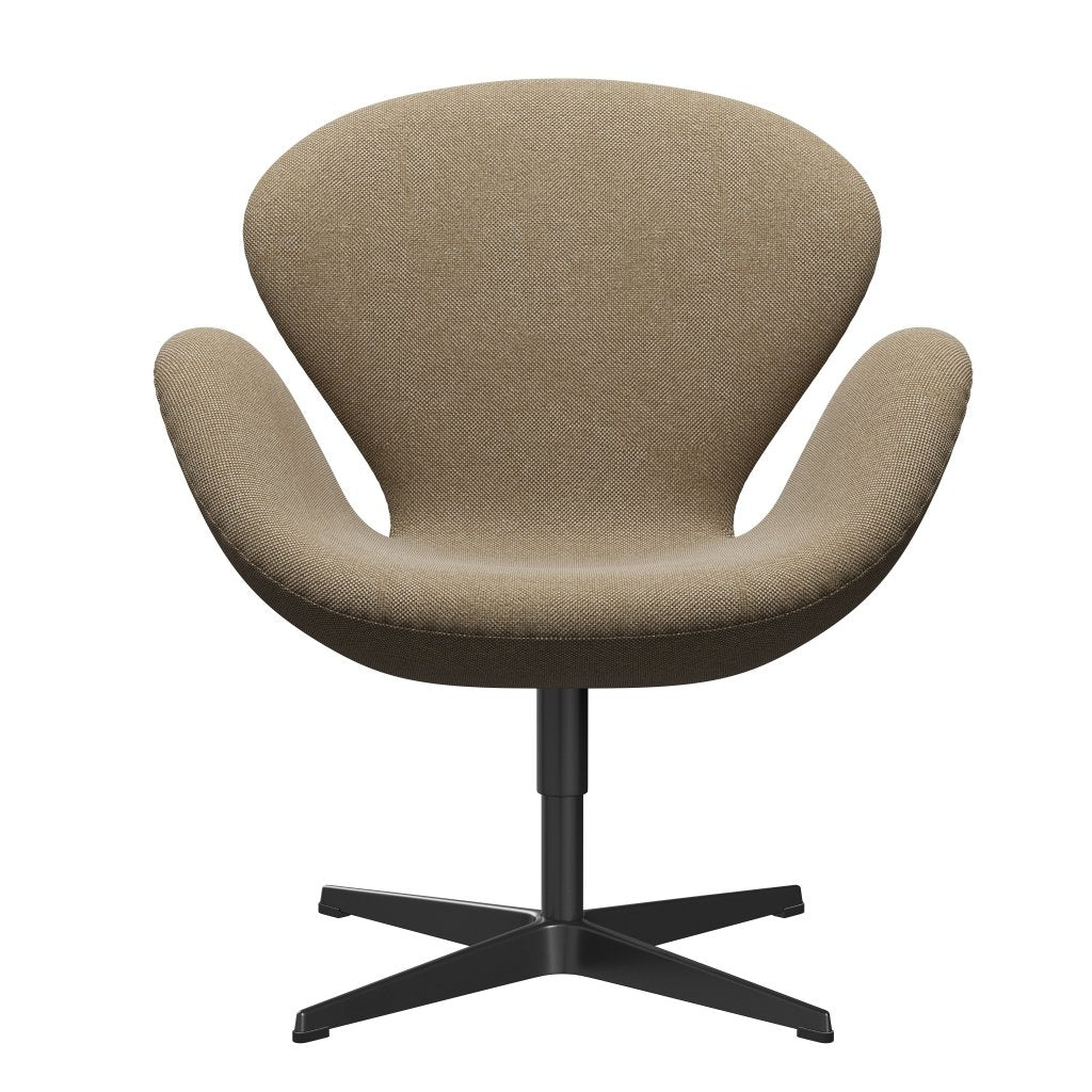 [product_category]-Fritz Hansen Swan Lounge Chair, Black Lacquered/Hallingdal Sand Dark-Fritz Hansen-3320-HAL220-BLLA-FRI-1