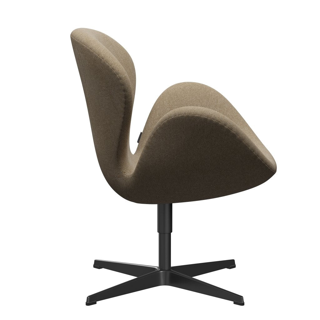 [product_category]-Fritz Hansen Swan Lounge Chair, Black Lacquered/Hallingdal Sand Dark-Fritz Hansen-3320-HAL220-BLLA-FRI-3