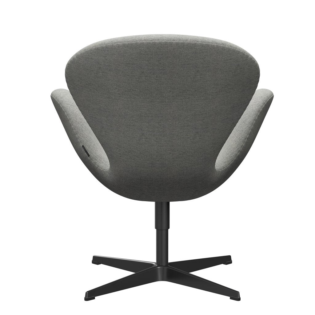 [product_category]-Fritz Hansen Swan Lounge Chair, Black Lacquered/Hallingdal White/Grey-Fritz Hansen-3320-HAL110-BLLA-FRI-4