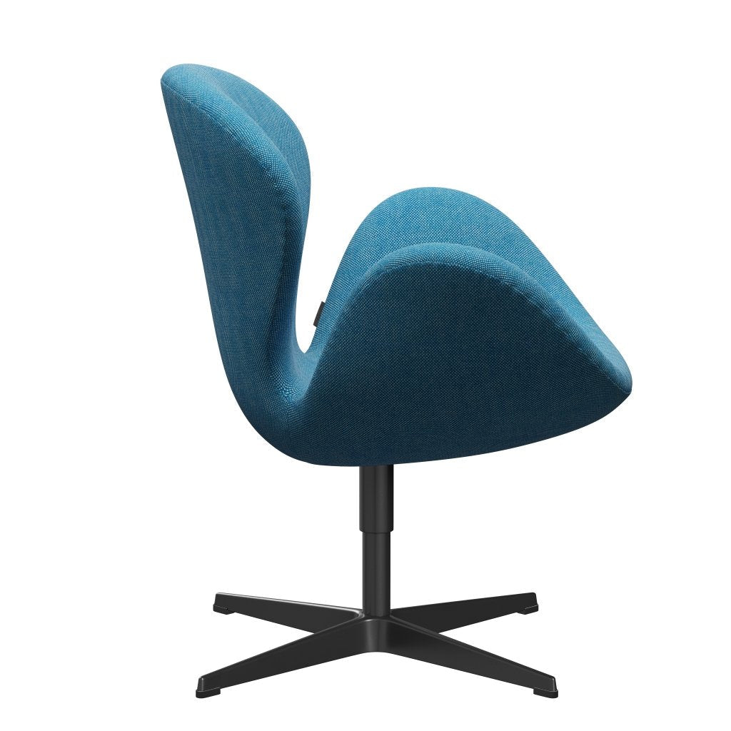 [product_category]-Fritz Hansen Swan Lounge Chair, Black Lacquered/Hallingdal White/Turquoise-Fritz Hansen-3320-HAL840-BLLA-FRI-3