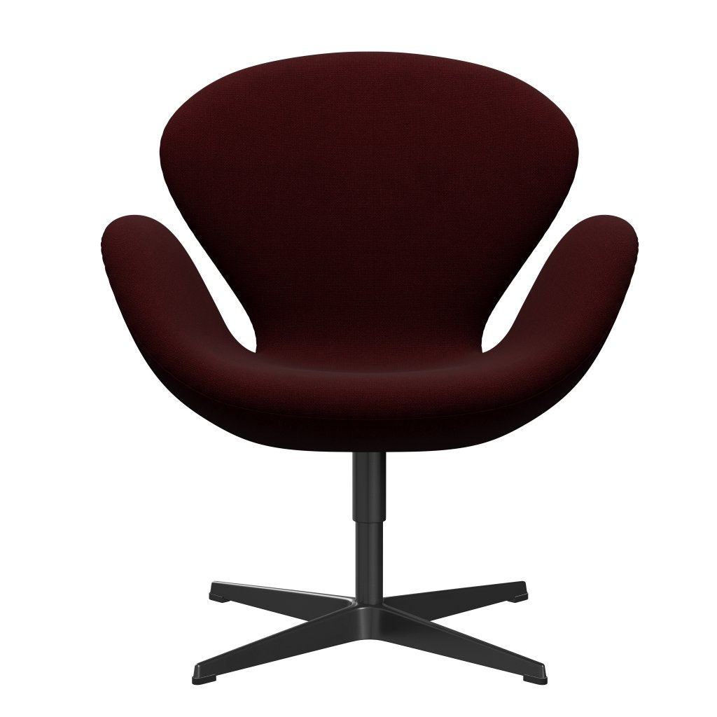 Silla de salón Fritz Hansen Swan, vino negro lacado/Hallingdal rojo