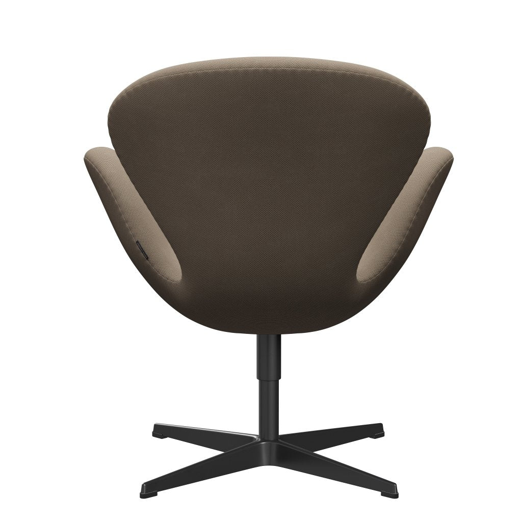 Fritz Hansen Swan Lounge Chair, Black Lacquered/Re Wool Beige/Natural