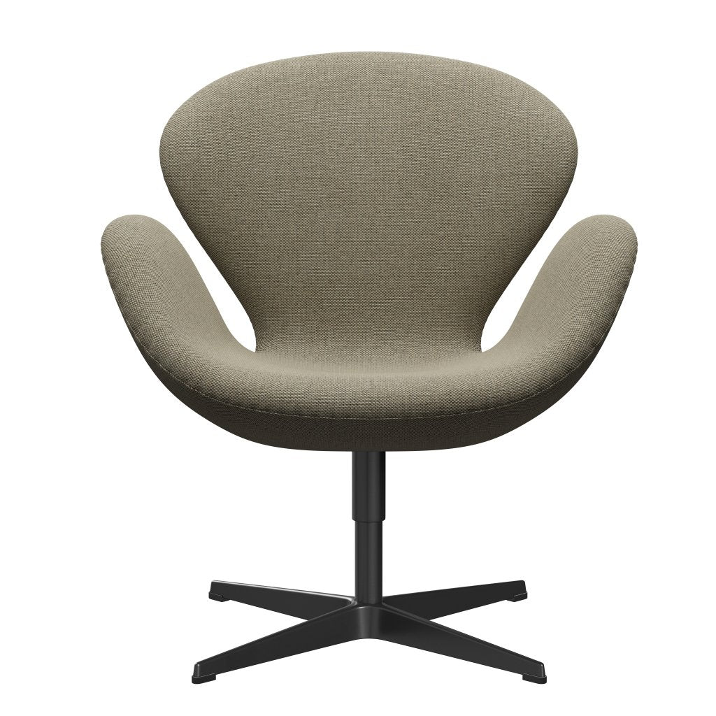 [product_category]-Fritz Hansen Swan Lounge Chair, Black Lacquered/Re Wool Light Beige/Natural-Fritz Hansen-3320-REW218-BLLA-FRI-1