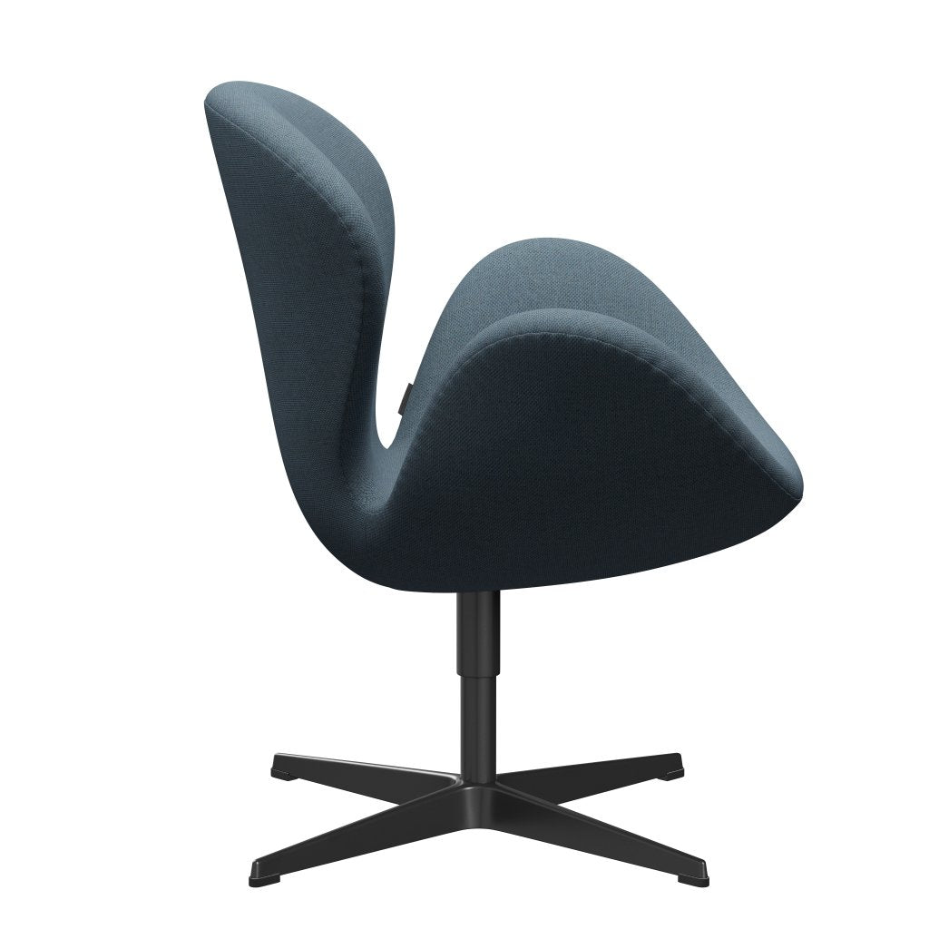 [product_category]-Fritz Hansen Swan Lounge Chair, Black Lacquered/Re Wool Natural/Light Blue-Fritz Hansen-3320-REW768-BLLA-FRI-3