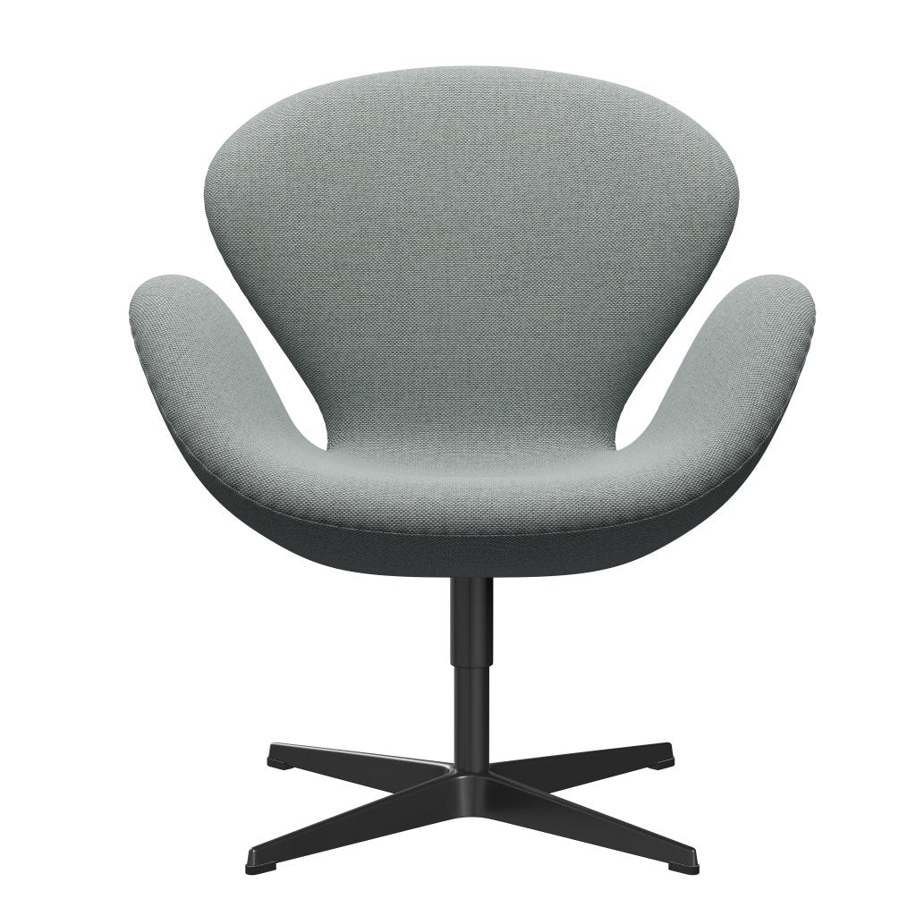 [product_category]-Fritz Hansen Swan Lounge Chair, Black Lacquered/Re Wool Pale Aqua-Fritz Hansen-3320-REW828-BLLA-FRI-1