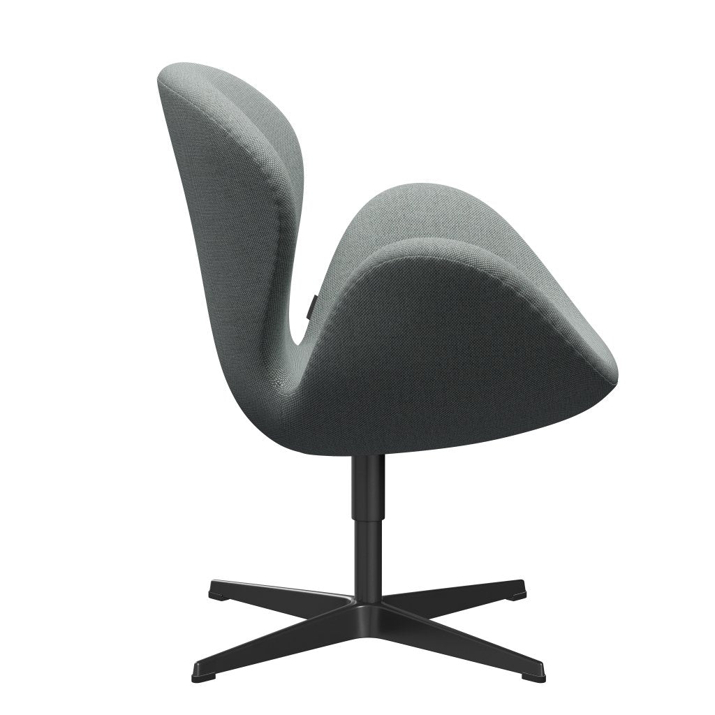 [product_category]-Fritz Hansen Swan Lounge Chair, Black Lacquered/Re Wool Pale Aqua-Fritz Hansen-3320-REW828-BLLA-FRI-3